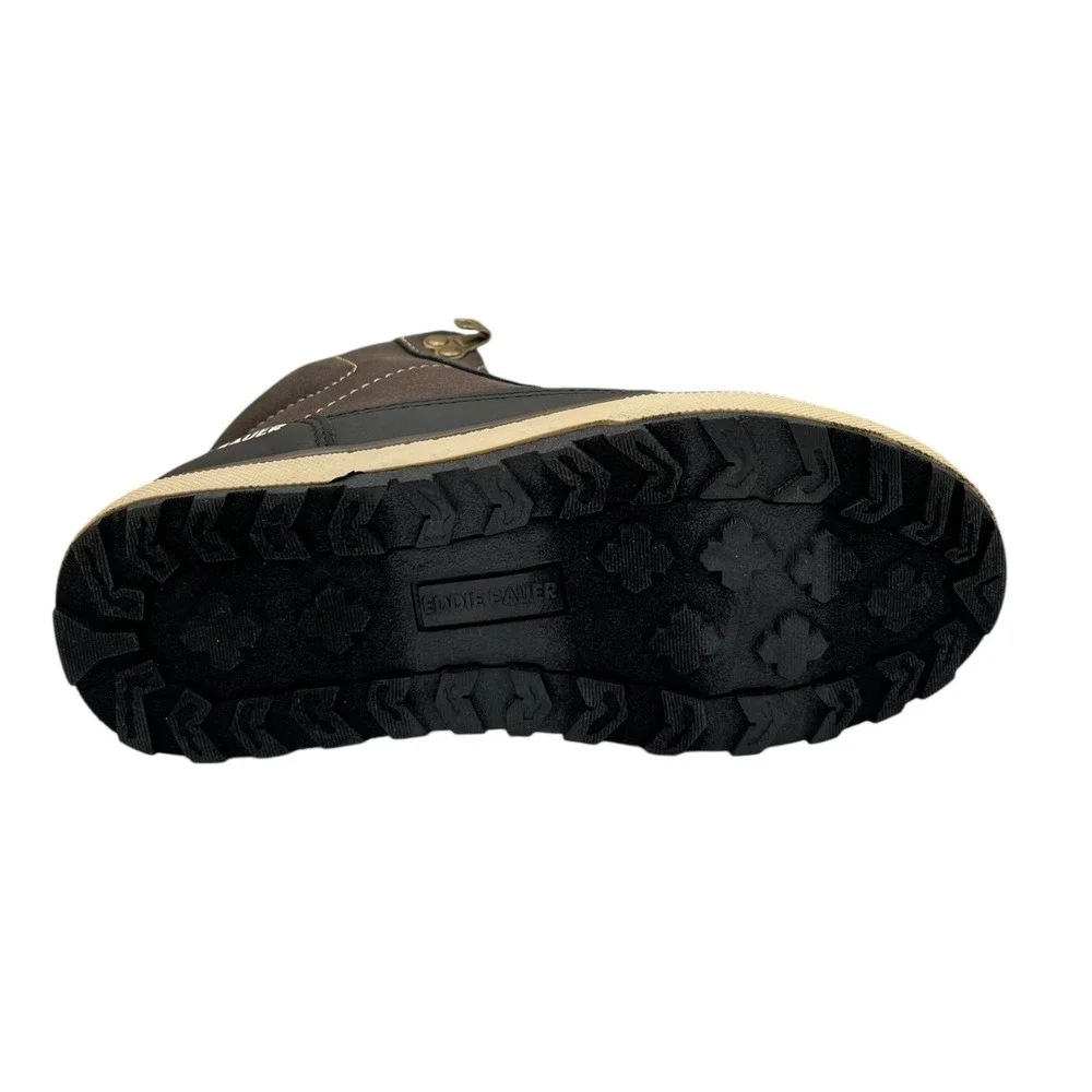 Eddie Bauer Little Boys Faux-Shearling Lined Ankle Boots Size 13 Brown-Tan-Black